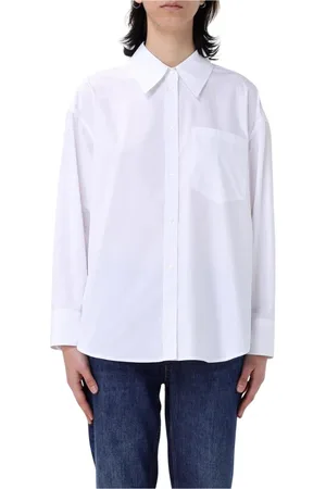 Dondup Femme, Blouses et Chemises, Blanc, Taille: 40 FR Chemise Élégante en Popeline pour Femmes