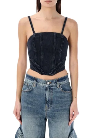 AMIRI Femme, Tops, Noir, Taille: 38 FR Haut Corset Denim Sans Manches