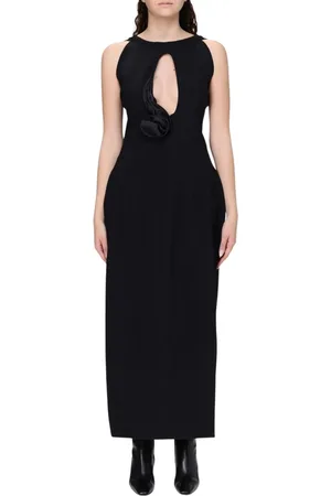 MAGDA BUTRYM Femme, Robes, Noir, Taille: 38 FR Élégante Robe Midi Noire avec Volants