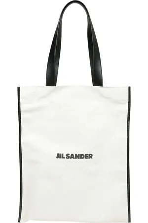 Jil Sander Homme, Sacs, Blanc, Taille: ONE Size Sac shopper en coton beige et noir