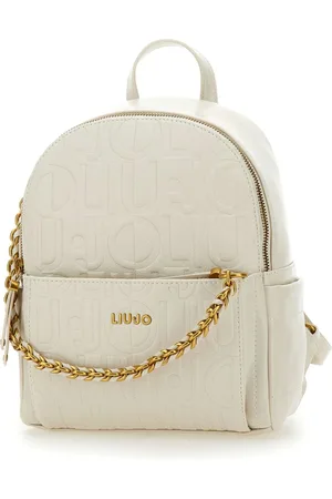 Liu Jo Femme, Sacs, Blanc, Taille: ONE Size Sac à Dos Blanc avec Détail de Chaîne