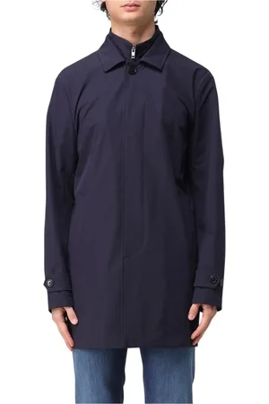 FAY Homme, Manteaux, Bleu, Taille: XL Trench-Coat Léger et Élégant