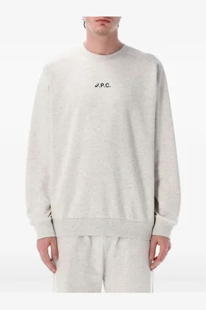 A.P.C. Homme, Sweatshirts et sweats à capuche, Gris, Taille: M SweaT-shirt gris à col rond avec logo Asics
