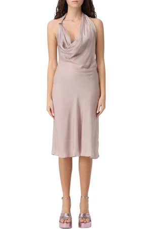 Diesel Femme, Robes, Gris, Taille: 36 FR Robe de Glissement en Soie Grise