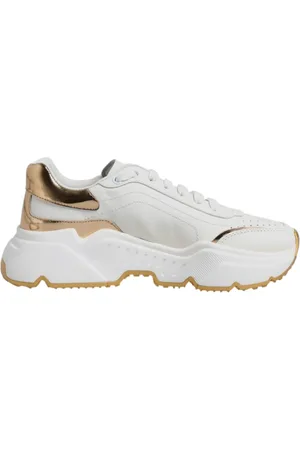 Dolce & Gabbana Femme, Chaussures, Blanc, Taille: 38 EU Blanc Or Daymaster Baskets Basses