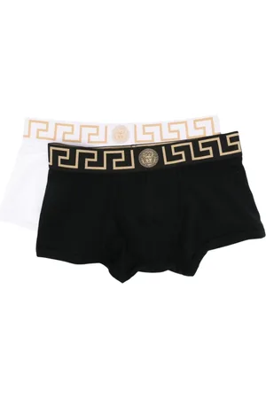 VERSACE Homme, Sous-vêtements, Noir, Taille: L Sous-vêtements noirs avec détails Greca caractéristiques