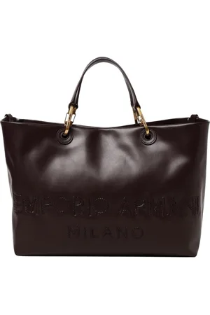 Emporio Armani Femme, Sacs, Brun, Taille: ONE Size Sac Fourre-Tout en Cuir