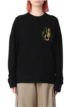 J.W.Anderson Femme, Pulls, Noir, Taille: 38 FR Pull en Tricot de Laine Mérinos Noir