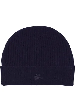 Etro Femme, Accessoires, Bleu, Taille: ONE Size Bonnet Bleu en Tricot à Câble