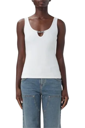 BLUMARINE Femme, Tops, , Taille: 38 FR Débardeur côtelé avec détail de trou de serrure