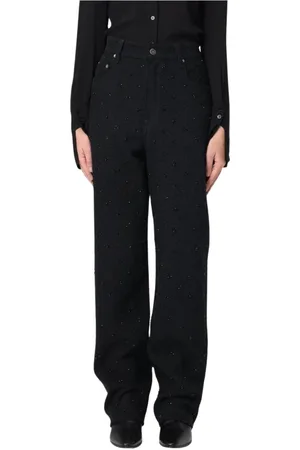 Golden Goose Femme, Jeans, Noir, Taille: W29 Jean à jambe large orné noir