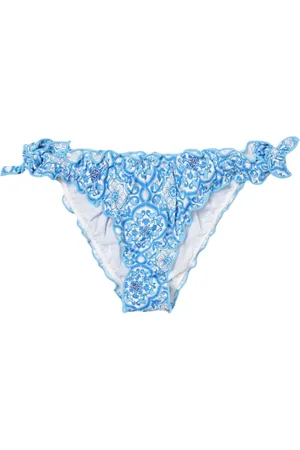 MC2 SAINT BARTH Femme, Maillots de bain, Bleu, Taille: 44 FR Bas de Maillot à Volants Floral