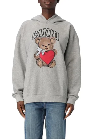 Ganni Femme, Sweatshirts et sweats à capuche, Gris, Taille: 36 FR Sweat à Capuche Coeur Coupe Décontractée