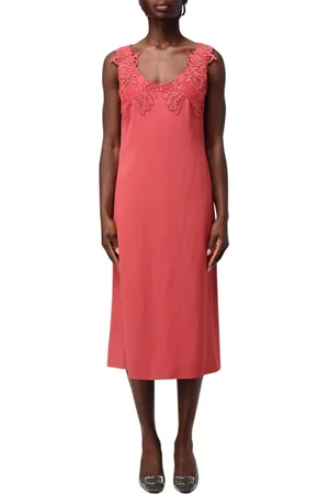 Alberta Ferretti Femme, Robes, Rose, Taille: 44 FR Élégante Robe Midi en Dentelle Lilas