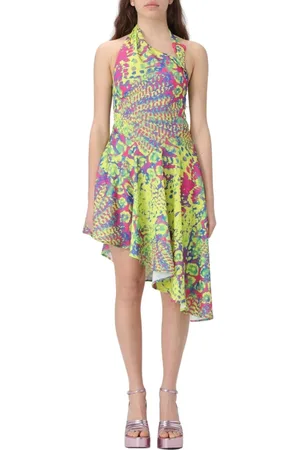 VERSACE Femme, Robes, Multicolore, Taille: 34 FR Robe Mini Halter Colorée