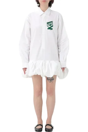 COPERNI Femme, Robes, Blanc, Taille: 36 FR Robe Mini Élégante Manches Bouffantes