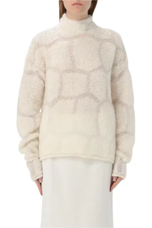 GENNY Femme, Pulls, Blanc, Taille: 40 FR Pull Col Montant Blanc Classique