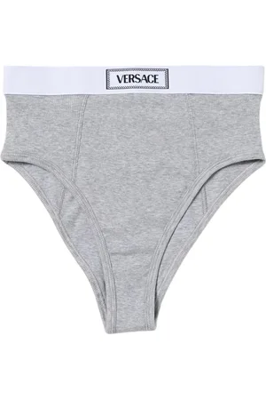 VERSACE Femme, Sous-vêtements, Gris, Taille: 44 FR Côtelé Taille Haute Gris Lingerie