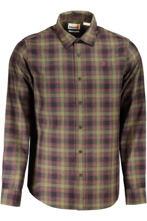 Timberland Homme, Chemises, Vert, Taille: XL Chemise Verte en Coton Tartan