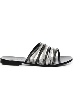 V°73 Femme, Chaussures, Noir, Taille: 37 EU Sandales Noires à Bout Ouvert Fabriquées en Italie