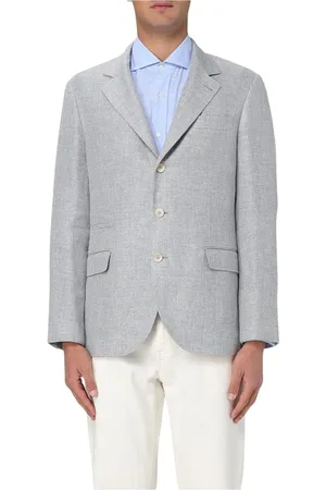 Brunello Cucinelli Homme, Vestes, Gris, Taille: XL Blazer Gris Élégant pour Homme