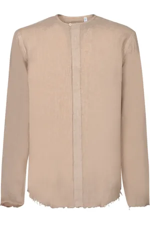 COSTUMEIN Homme, Chemises, , Taille: L Chemise Élégante en Lin avec Ourlet Brut