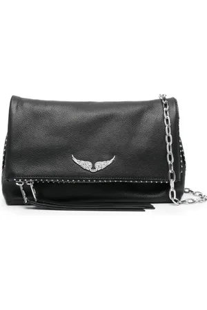 Zadig & Voltaire Femme, Sacs, Noir, Taille: ONE Size Sac Bandoulière clouté avec Chaîne Amovible