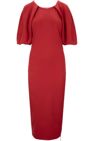Elisabetta Franchi Femme, Robes, Rouge, Taille: 42 FR Robe Chic à Fermeture Éclair