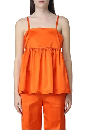 SEMICOUTURE Femme, Tops, , Taille: 44 FR Élégant Top en Soie Sans Manches