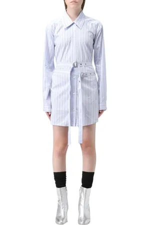 AMBUSH Femme, Robes, Bleu, Taille: 36 FR Robe Mini Rayée avec Ceinture