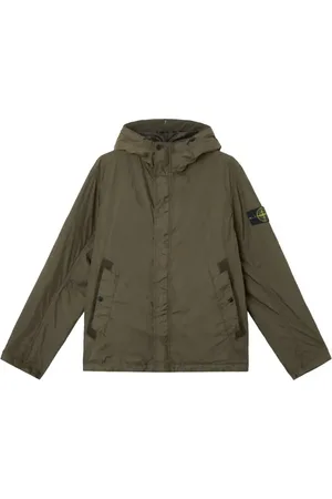 Stone Island Homme, Vestes, Vert, Taille: M Veste à capuche Crinkle Reps R-Ny