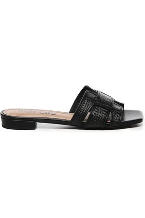 Bibi Lou Femme, Chaussures, Noir, Taille: 36 EU Sandales Noires en Rafia et Cuir