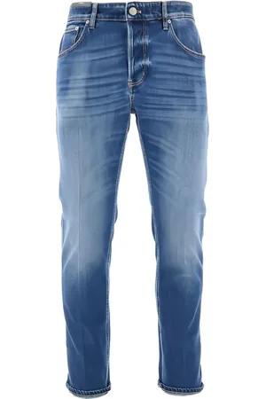 PT Torino Homme, Jeans, Bleu, Taille: W34 Indigo Bleu Classique Pantalon à Boutons