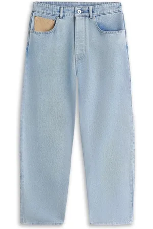 Drôle de Monsieur Homme, Jeans, Bleu, Taille: W31 Jean Délavé Bleu Clair avec Détails en Velours