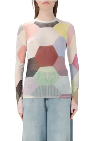 J.W.Anderson Femme, Pulls, Multicolore, Taille: 40 FR Haut en Maille Patchwork Coloré