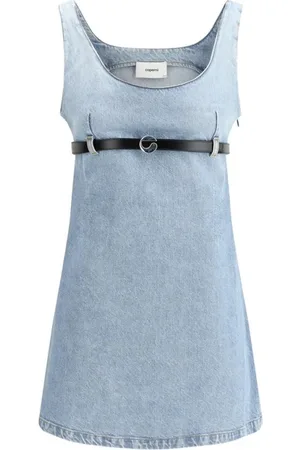 COPERNI Femme, Robes, Bleu, Taille: 38 FR Robe en Denim avec Ceinture
