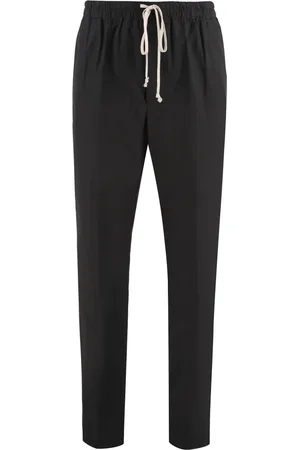 Rick Owens Homme, Pantalons, Noir, Taille: M Pantalon en Coton avec Poches