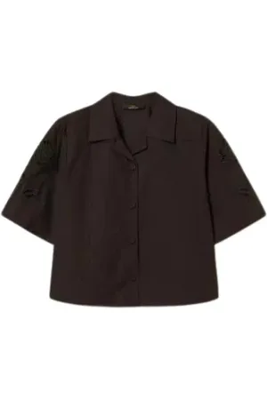 Twin-Set Femme, Blouses et Chemises, Noir, Taille: 40 FR Chemise en popeline pour femme