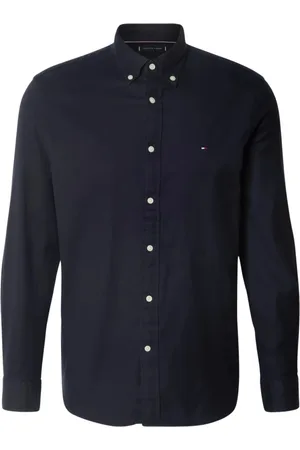Tommy Hilfiger Homme, Chemises, Bleu, Taille: L Chemise RF Unie Brossée Flex Bleue