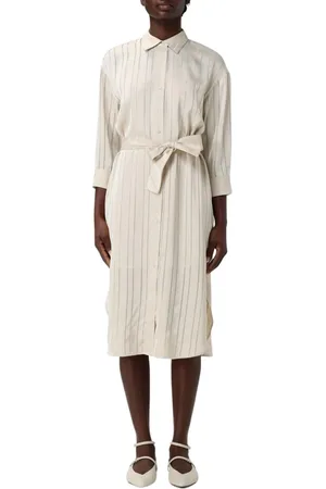 Armani Exchange Femme, Robes, Bleu, Taille: 36 FR Robe Noire à Rayures Verticales