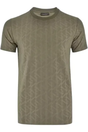 Emporio Armani Homme, Tops, Brun, Taille: XL T-shirt en nylon avec logo frontal