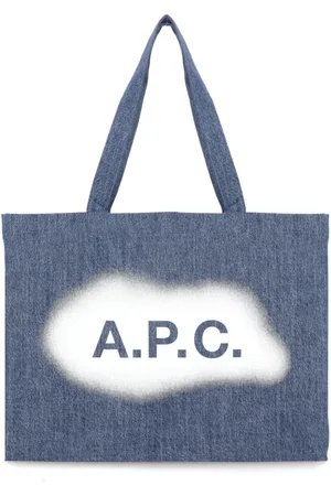 A.P.C. Femme, Sacs, Bleu, Taille: ONE Size Sac Shopping Denim avec Logo
