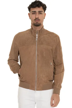 Peuterey Homme, Vestes, , Taille: L Veste en Cuir Suédé Harrington