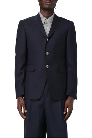 Thom Browne Homme, Costumes, Bleu, Taille: L Blazer Gris Trois Boutons