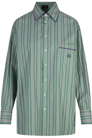 Etro Femme, Blouses et Chemises, Vert, Taille: 36 FR Chemise Verte Oversize à Rayures