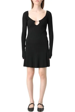 Jacquemus Femme, Robes, Noir, Taille: 34 FR Robe Mini Noire Côtelée