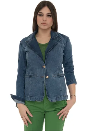 Liu Jo Femme, Vestes, Bleu, Taille: 38 FR Veste courte avec 2 boutons