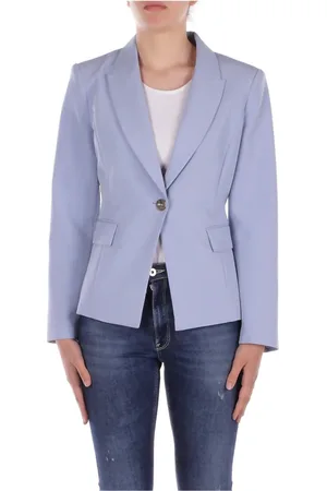 Liu Jo Femme, Vestes, Bleu, Taille: 44 FR Veste boutonnée avec logo frontal