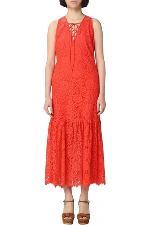 Twin-Set Femme, Robes, Rouge, Taille: 42 FR Robe Élégante en Dentelle