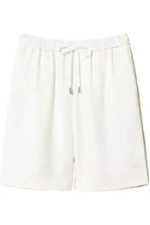 Twin-Set Femme, Shorts, Blanc, Taille: 34 FR Shorts en Crêpe Piquet avec Poches Françaises